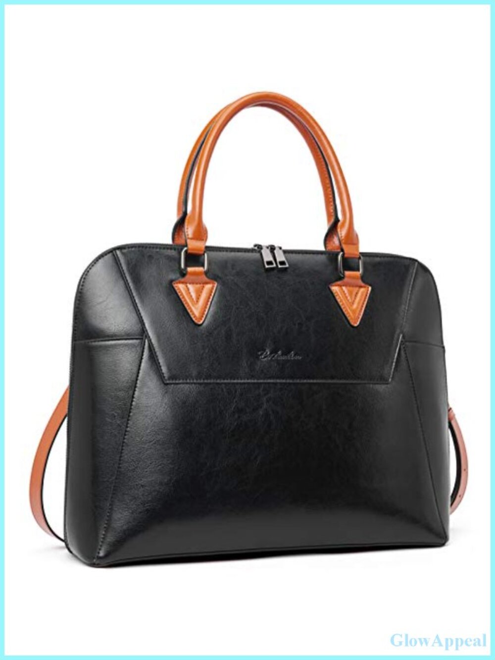 Leather Briefcase for 15.6 inch Laptop Shoulder Bag Work Crossbody Handbag